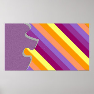 Dekoratives Puzzle Piece Abstraktes Zuckerposter Poster