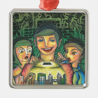 Dekoratives Quadrat Ornament Aus Metall