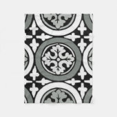 Dekoratives Renaissance Rosette Tile Design Fleecedecke (Vorderseite)