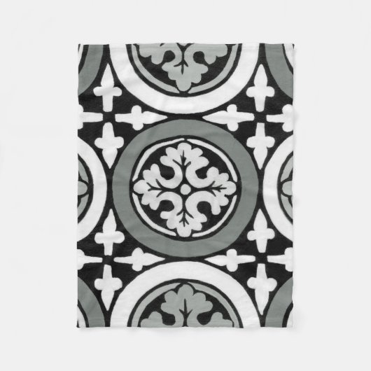 Dekoratives Renaissance Rosette Tile Design Fleecedecke (Vorderseite)