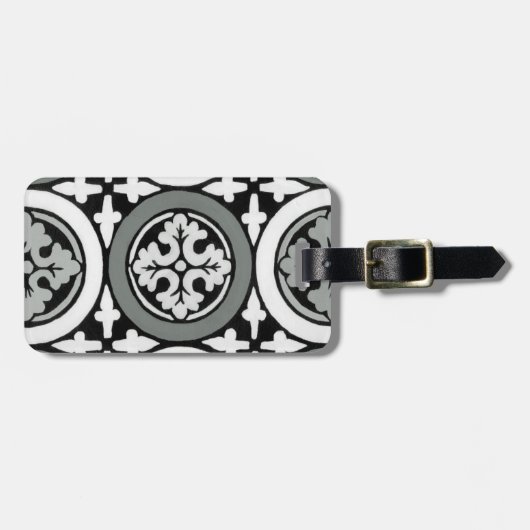 Dekoratives Renaissance Rosette Tile Design Gepäckanhänger (Vorderseite horizontal)