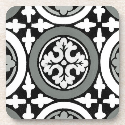Dekoratives Renaissance Rosette Tile Design Getränkeuntersetzer (Vorderseite)
