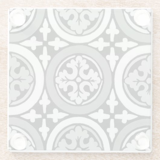 Dekoratives Renaissance Rosette Tile Design Glasuntersetzer (Rückseite)