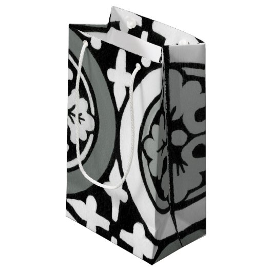 Dekoratives Renaissance Rosette Tile Design Kleine Geschenktüte (Vorderseite Schrägansicht)