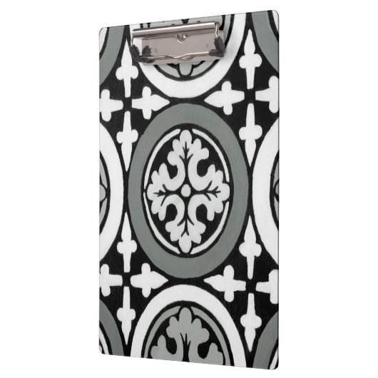 Dekoratives Renaissance Rosette Tile Design Klemmbrett (Links)