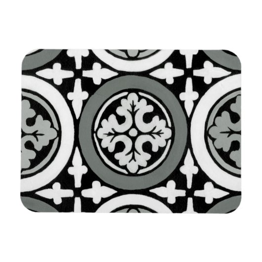 Dekoratives Renaissance Rosette Tile Design Magnet (Horizontal)