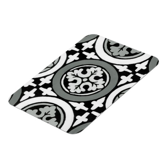 Dekoratives Renaissance Rosette Tile Design Magnet (Linke Seite)