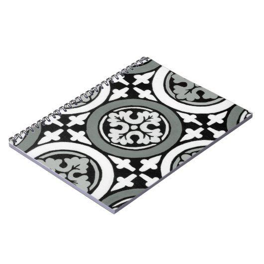 Dekoratives Renaissance Rosette Tile Design Notizblock (Linke Seite)