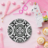 Dekoratives Renaissance Rosette Tile Design Pappteller (Party)