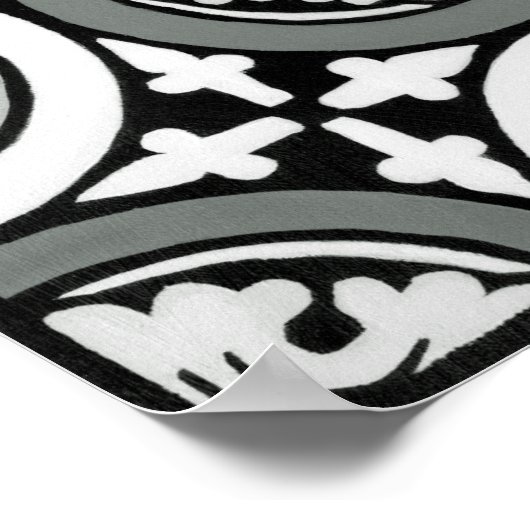 Dekoratives Renaissance Rosette Tile Design Poster (Ecke)