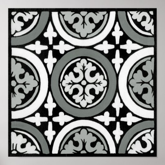Dekoratives Renaissance Rosette Tile Design Poster (Vorne)