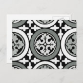 Dekoratives Renaissance Rosette Tile Design Postkarte (Vorne/Hinten)