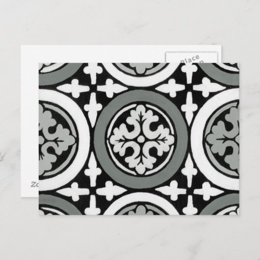 Dekoratives Renaissance Rosette Tile Design Postkarte (Vorne/Hinten)