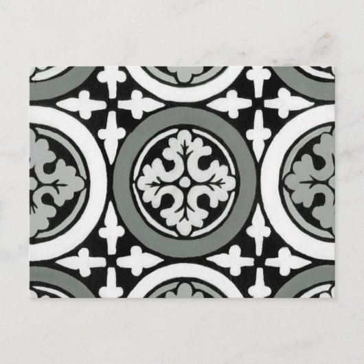 Dekoratives Renaissance Rosette Tile Design Postkarte (Vorderseite)