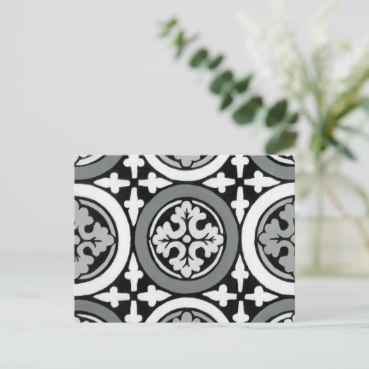 Dekoratives Renaissance Rosette Tile Design Postkarte (Stehend Vorderseite)