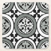 Dekoratives Renaissance Rosette Tile Design Rechteckiger Pappuntersetzer (Vorderseite)