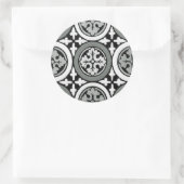 Dekoratives Renaissance Rosette Tile Design Runder Aufkleber (Tasche)