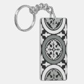 Dekoratives Renaissance Rosette Tile Design Schlüsselanhänger (Vorderseite links)