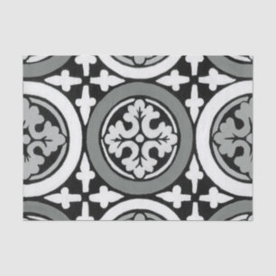 Dekoratives Renaissance Rosette Tile Design Seidenpapier
