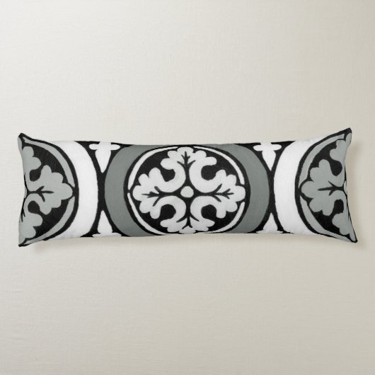 Dekoratives Renaissance Rosette Tile Design Seitenschläferkissen (Rückseite)