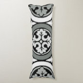 Dekoratives Renaissance Rosette Tile Design Seitenschläferkissen (Vorderseite Vertikal)