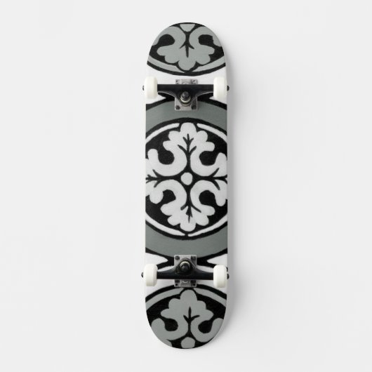 Dekoratives Renaissance Rosette Tile Design Skateboard (Vorderseite)