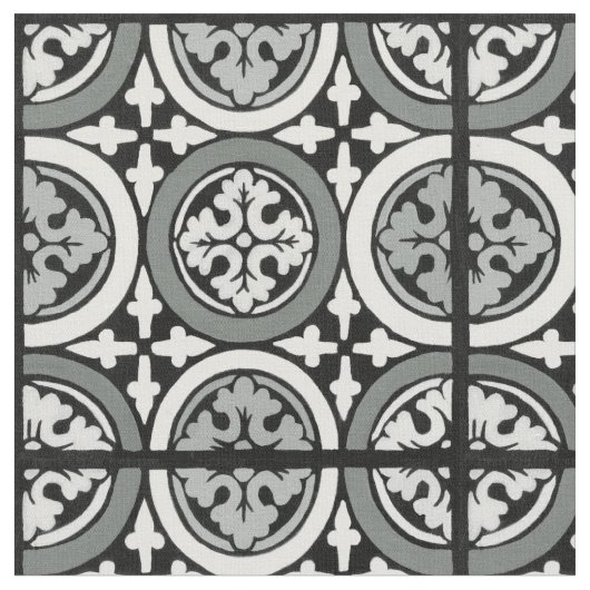 Dekoratives Renaissance Rosette Tile Design Stoff (Nahaufnahme)
