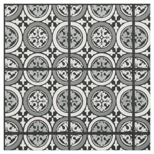 Dekoratives Renaissance Rosette Tile Design Stoff (Muster)