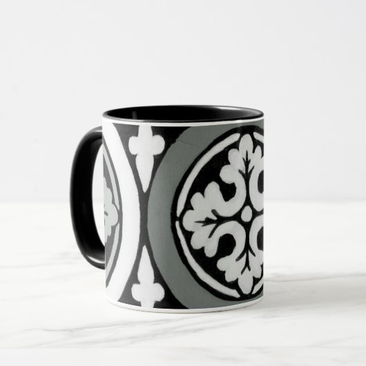 Dekoratives Renaissance Rosette Tile Design Tasse (Vorderseite Links)