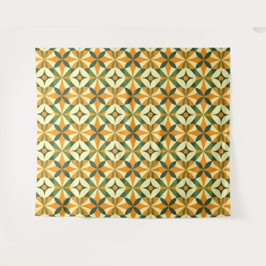 Dekoratives retro nahtloses Muster Wandteppich (Vorderseite (Horizontal))
