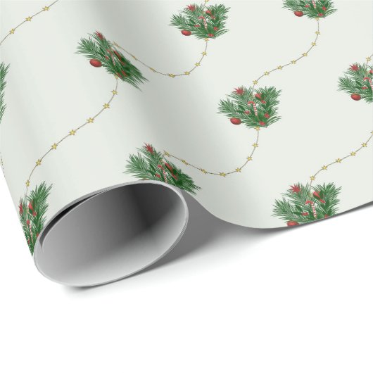 Dekoratives Retro Weihnachtsmuster Geschenkpapier (Rolleneckpunkt)