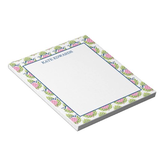 Dekoratives rosa Ananas Muster Notepad Notizblock (angewinkelt)
