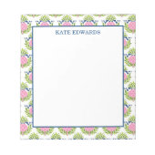 Dekoratives rosa Ananas Muster Notepad Notizblock (Vorderseite)