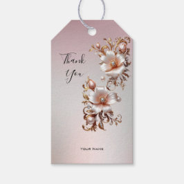 Dekoratives rosa Blumen-Geschenk-Anhänger Geschenkanhänger