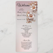 Dekoratives rosa Blumen-Hochzeitsprogramm Programm (Vorderseite)