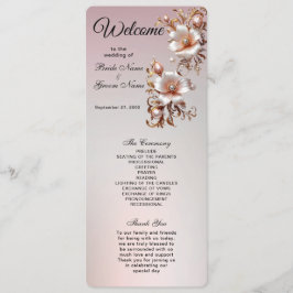 Dekoratives rosa Blumen-Hochzeitsprogramm Programm