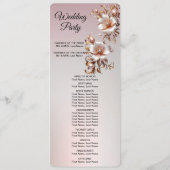 Dekoratives rosa Blumen-Hochzeitsprogramm Programm (Rückseite)