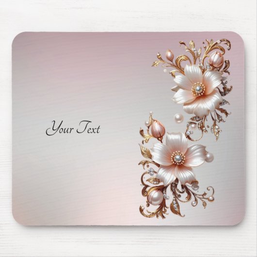 Dekoratives rosa Blumen-Mauspad Mousepad (Vorne)