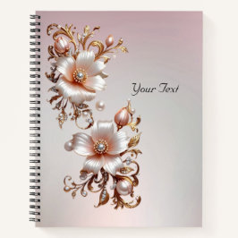 Dekoratives rosa Blumen Notizbuch