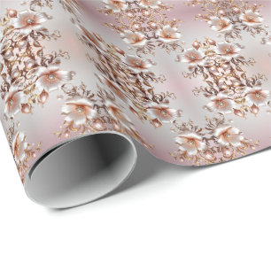Dekoratives rosa Blumenverpackungspapier Geschenkpapier