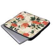 Dekoratives Rot-Weiß-Berry-Muster Laptopschutzhülle (Vorne Knopf)