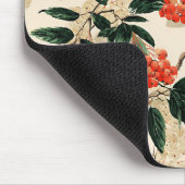 Dekoratives Rot-Weiß-Berry-Muster Mousepad (Ecke)