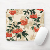 Dekoratives Rot-Weiß-Berry-Muster Mousepad (Mit Mouse)