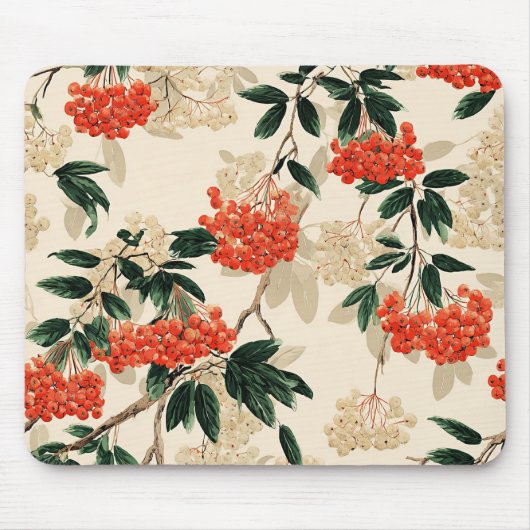 Dekoratives Rot-Weiß-Berry-Muster Mousepad (Vorne)