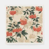 Dekoratives Rot-Weiß-Berry-Muster Serviette (Vorderseite)