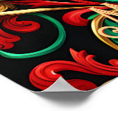 Dekoratives rotes Green Holiday Poster (Ecke)