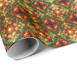 Dekoratives rotes grünes Feiertags-Geschenkpapier Geschenkpapier