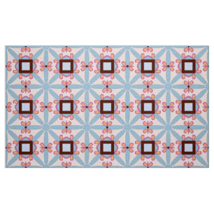 Dekoratives rotes und rosa geometrisches Muster Stoff