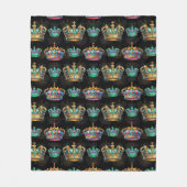 Dekoratives Royal Crown Black Pattern Fleecedecke (Vorderseite)