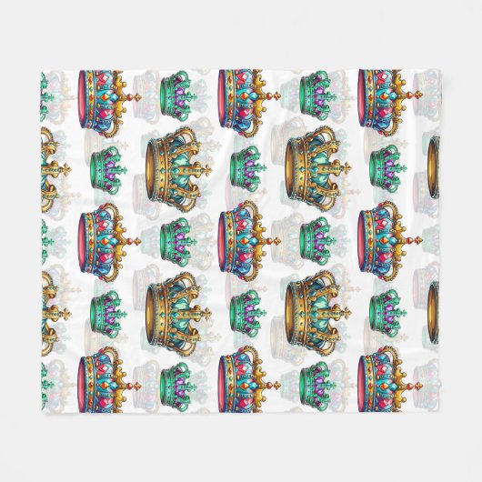 Dekoratives Royal Crown Pattern Fleecedecke (Vorderseite (Horizontal))